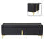 Banc de rangement rembourré Modern Light Luxury avec pieds en métal doré