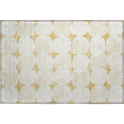 Premium Machine Washable Prisco Gold Rug