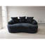 65,45 po incurvé avec assise moelleuse, noir, coussins à ressorts ensachés, 3 coussins décoratifs, sans assemblage, élément de décoration de chambre à coucher