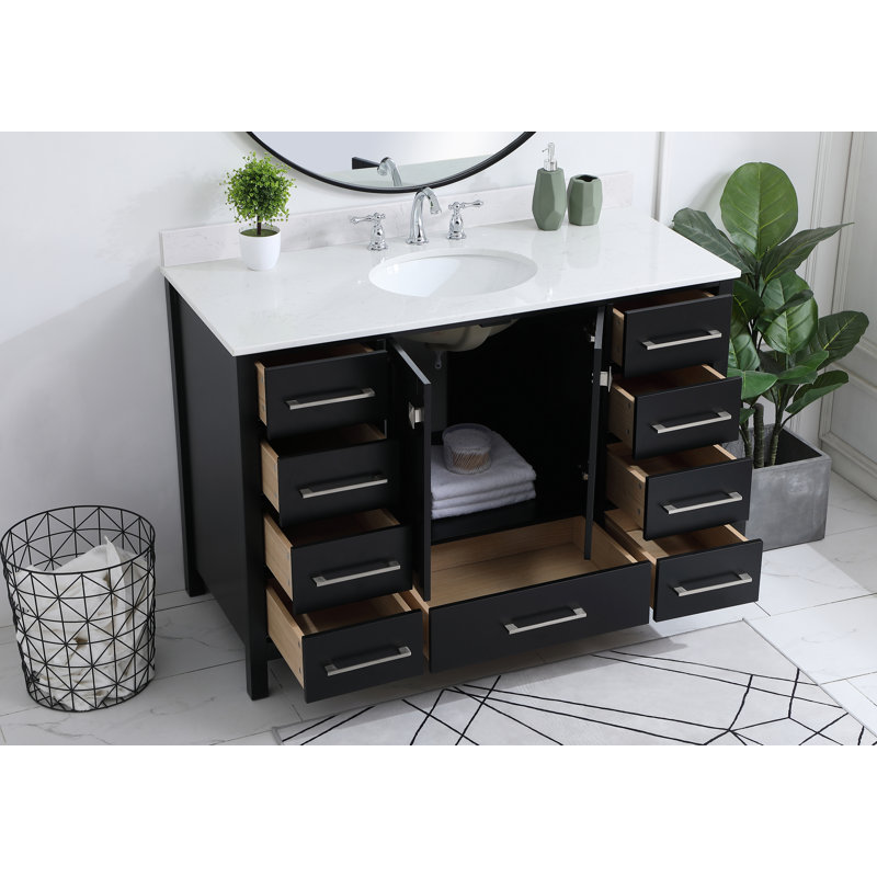 Ensemble de meuble-lavabo simple 48 po Irene, Noir