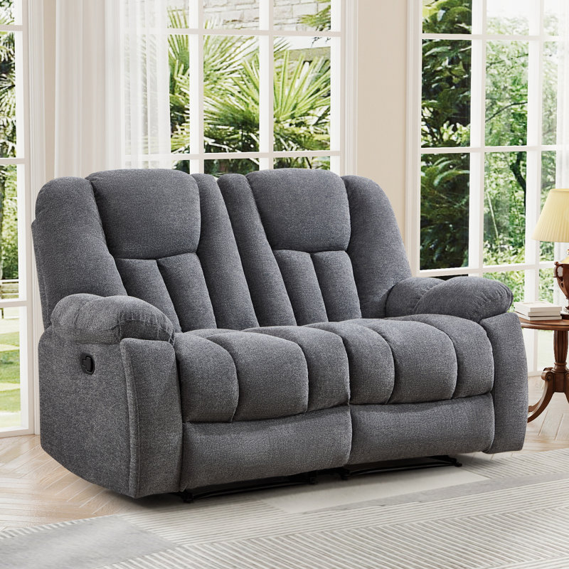 Causeuse inclinable manuelle en microfibre l 63,8 po Quiteris, Gris foncé