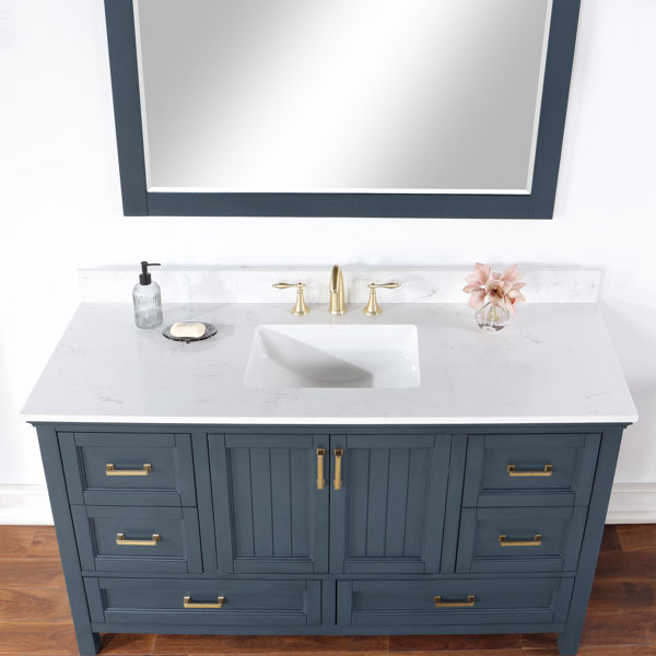 Red Barrel Studio® Euramo 60'' Single Bathroom Vanity with Stone Top ...