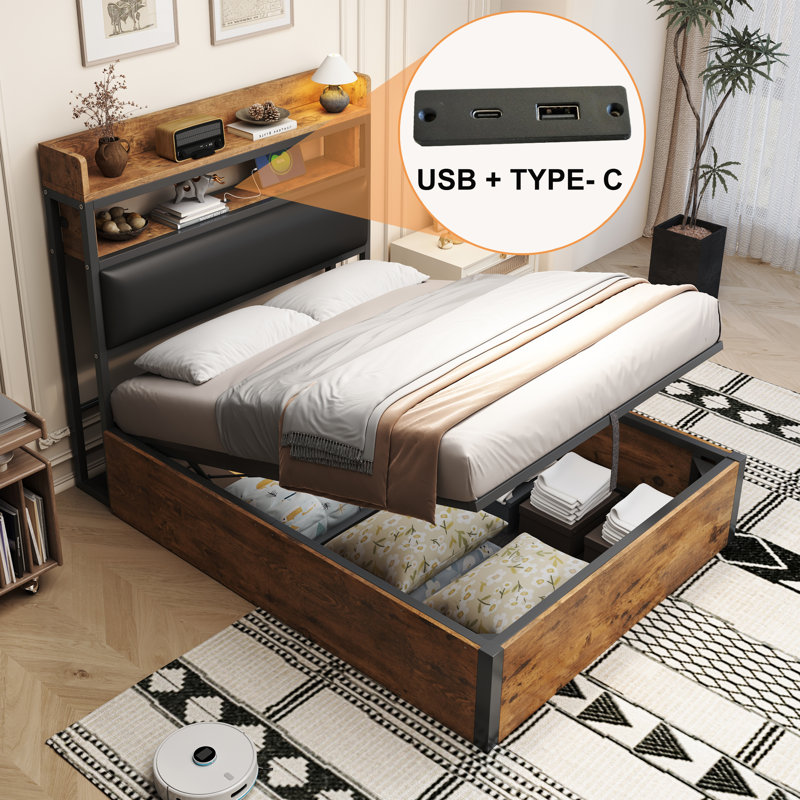 Bed, European Single (90 x 200 cm), Brown
