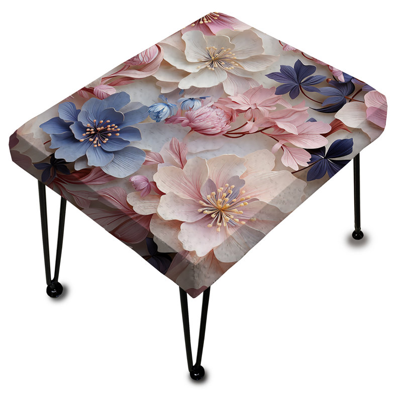 Romantiques fleurs à motif floral - Repose-pieds rectangulaire floral