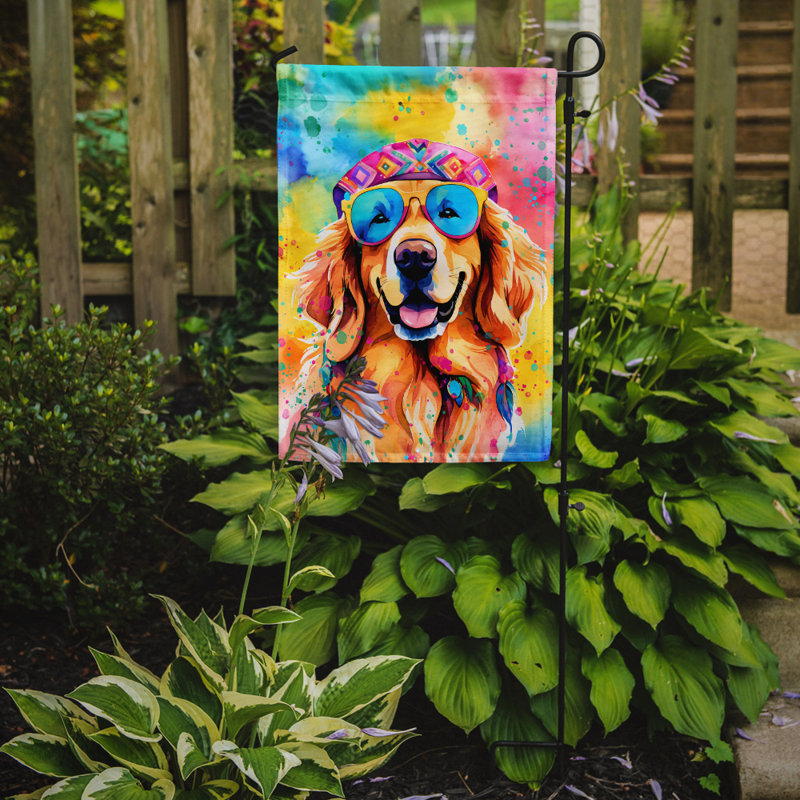 Drapeau de jardin Hippie Dawg, Golden Retriever
