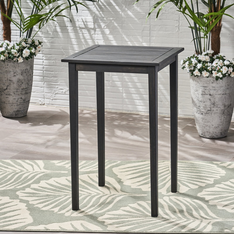 Table de salle à manger d'extérieur gris foncé minimaliste - Bois conçu pour les espaces gris, élégant