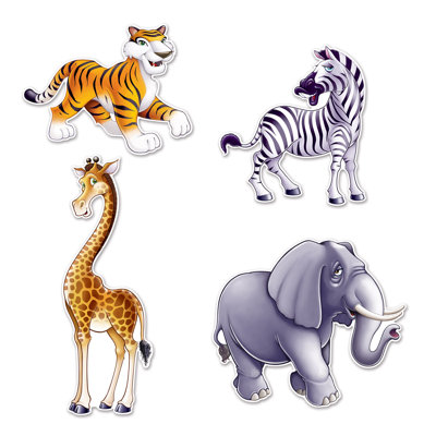Jungle Animal Cutouts - 15Â½"-25" - Pack of 12