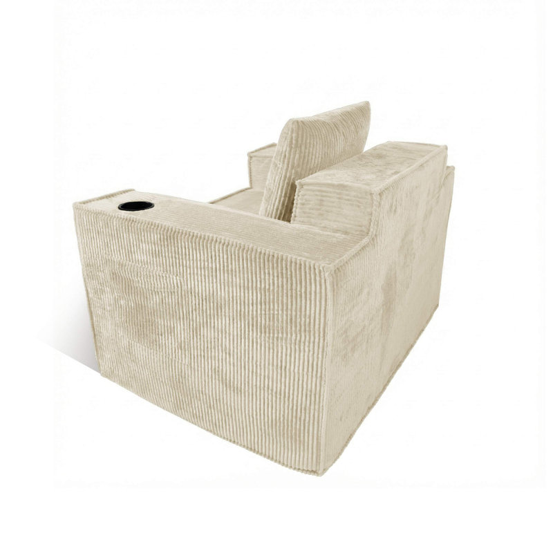 31.49 " Corduroy Settee, Blanc