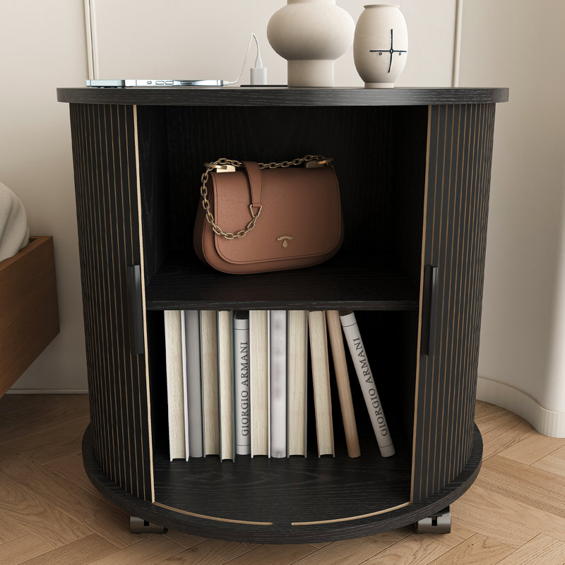 60 cm W Bedside Table, Black