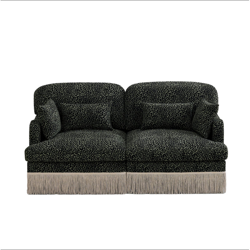 Canapé Comfy Chenille Leopard, Chenille noir