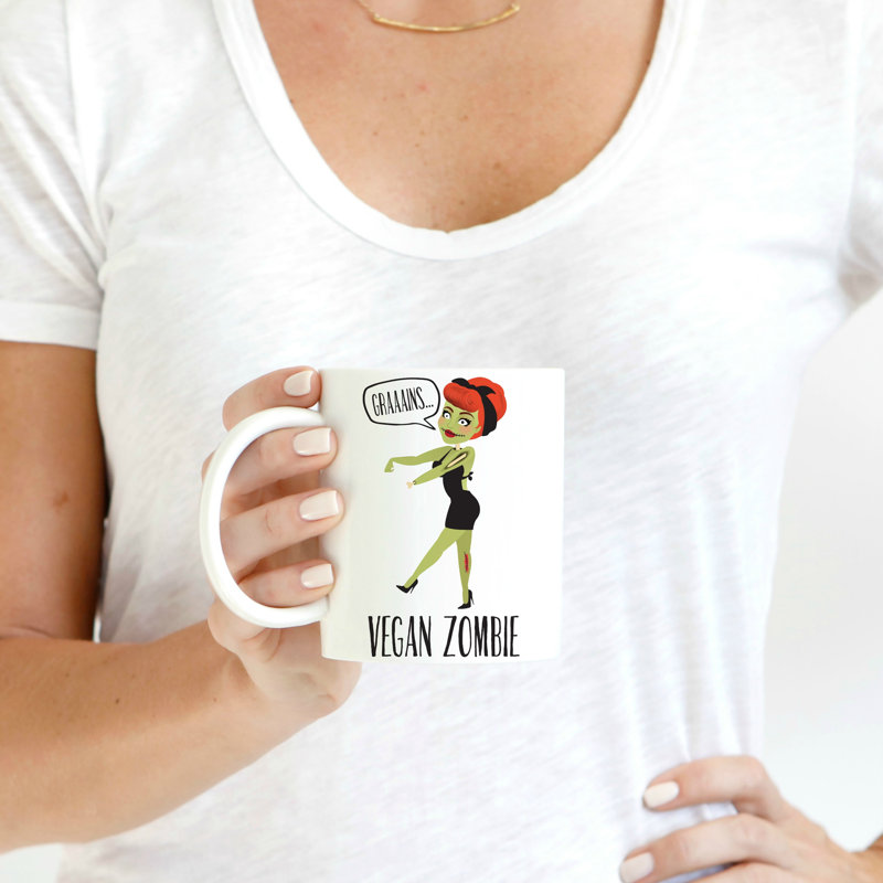 Grande tasse à café végétalien zombie