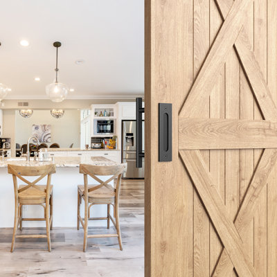 มือจับประตูบานเลื่อน S&Z TOPHAND ขนาด 12 นิ้ว - สีดำ รูปทรงกลม เหมาะสำหรับประตูหนา 1 3/8-1 3/4 นิ้ว