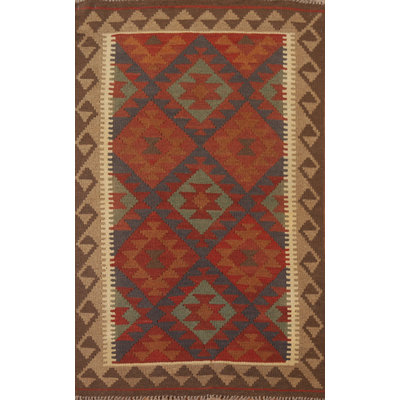 Handmade Wool Kilim Reversible Wool Rug 3x5