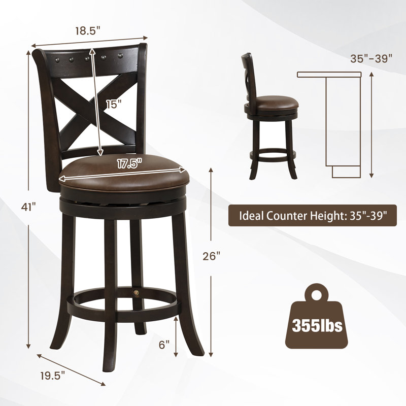Tabouret de comptoir pivotant 26 po Bronty, 1, 26"