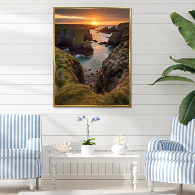 Coucher de soleil sur la falaise II sur toile
