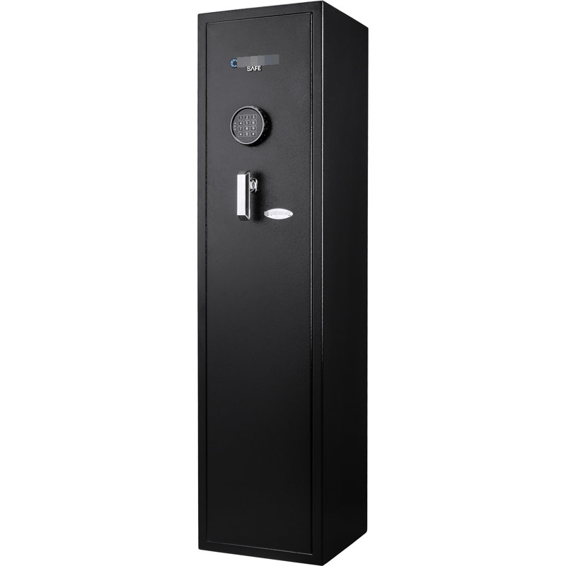 Sécuritaire approuvé de 4,33 pieds cubes - Système d'entrée de clavier électronique. Range les fusils et les accessoires. Convient à la maison ou au bureau. Solution de rangement sécurisée pour carabines numériques d'extérieur en acier noir. Munitions amplement spacieuses