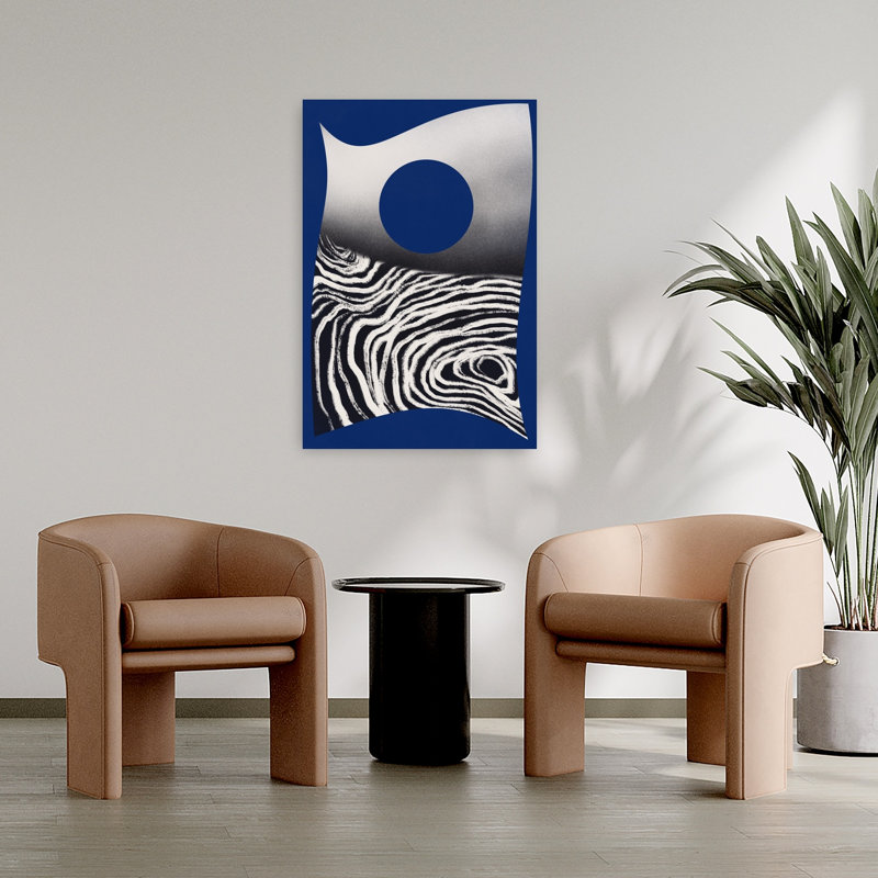 Art contemporain, paysage zébré moderne minimaliste abstrait, H 36 po x l 24 po