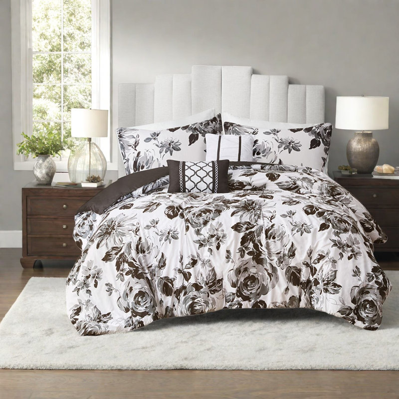 Ultra Soft Polyester Full Queen Bedding Sets, Floral Modern Home