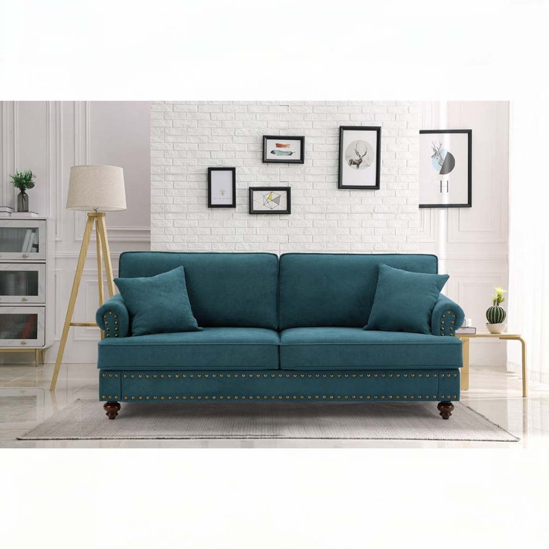 Canapé en chenille, H 36,43 po x l 82,09 po x P 33,07 po, 3