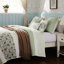 Courtepointe en coton double / grand 6 - sauge, dentelle, belle et literie en double / grand, bride, décor de chambre confortable