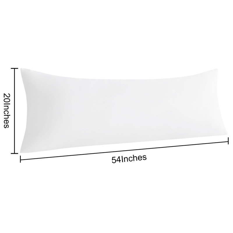 Microfiber Body Pillowcase, Soft Body Pillowcase Set With Envelope Closure, White