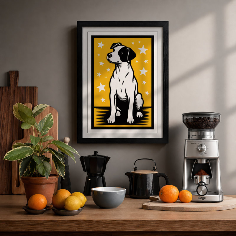 Celestial Companion Retro - Framed Print, A2 - 59.4 x 42.0 cm, Black