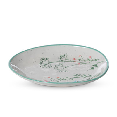 Spring Wildflower Egg Shaped Platter