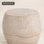 Table d'appoint ovale d'extérieur en béton aspect travertin beige