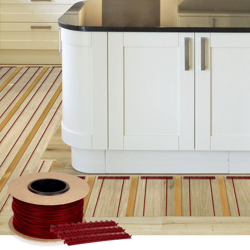 Ensemble de câbles chauffants pour plancher TempZone avec bandes et thermostat nSpire Prog pour carrelage, 355 pi, 240V