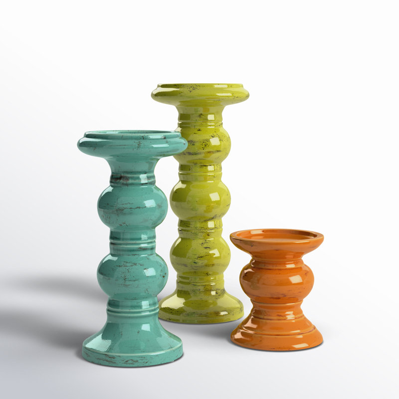 Ensemble de chandelles en céramique 3 pièces