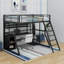 Full Size Metal Gaming Loft Bed With Work Station, Wardrobe, LED And Multiple Storage