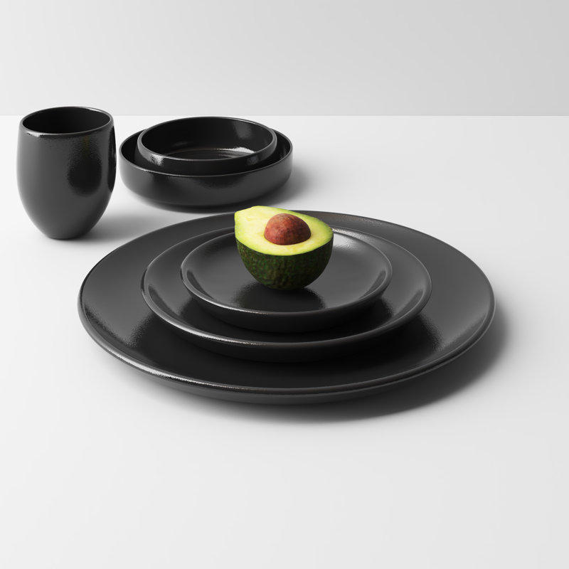 Borgen Stoneware Dinnerware Set, Onyx