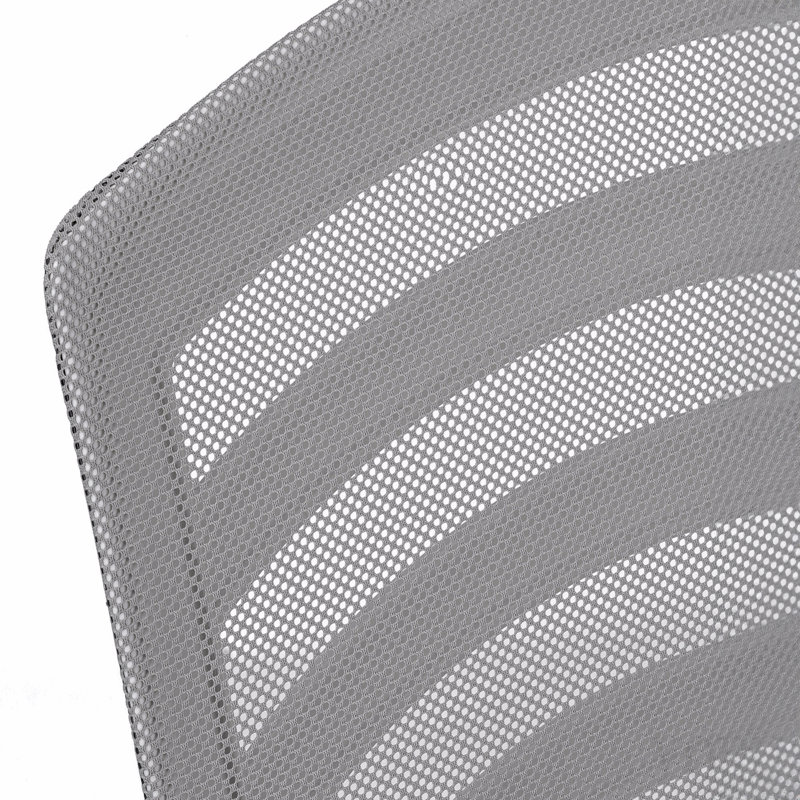Chaise de bureau, hauteur réglable, pivotante, ergonomique, accoudoirs, bureau d'ordinateur, travail, filet gris, métal chromé, contemporain, moderne
