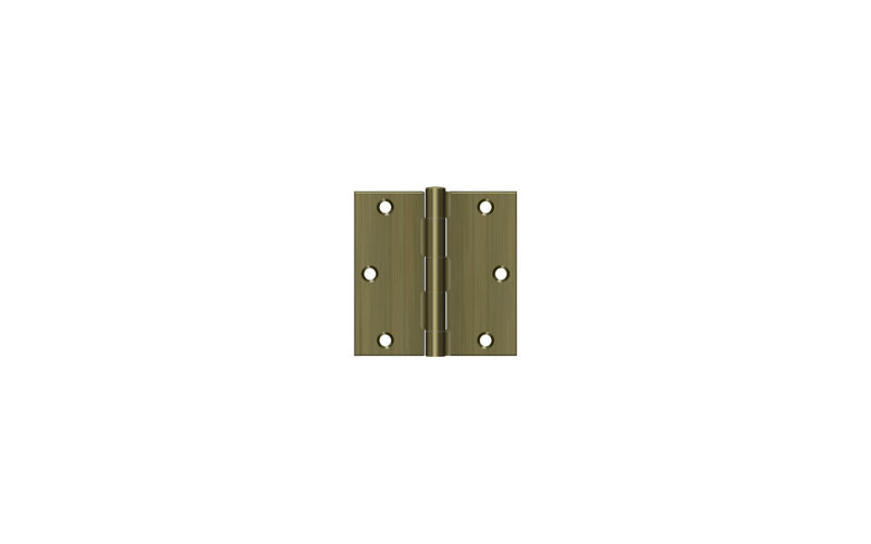Steel Hinge, Antique Brass
