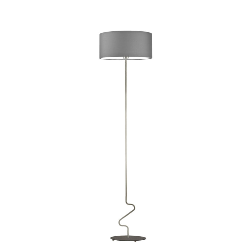 Drowne 166cm Traditional Floor Lamp, Steel Grey, Brushed Steel