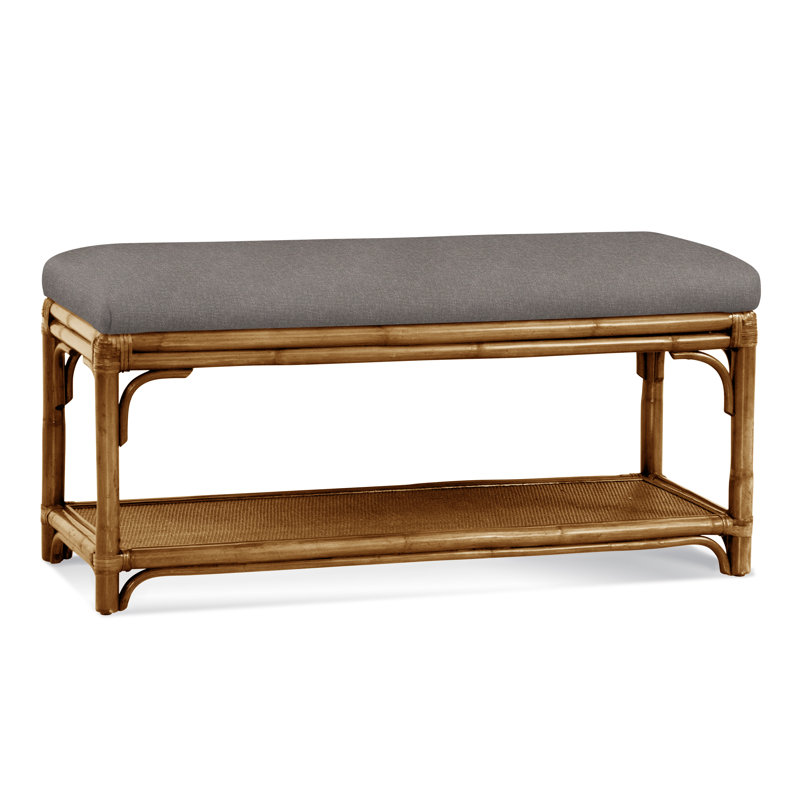 Banc de rangement en osier Summer Retreat, Miel, Performance blanc sucre; 0863-91