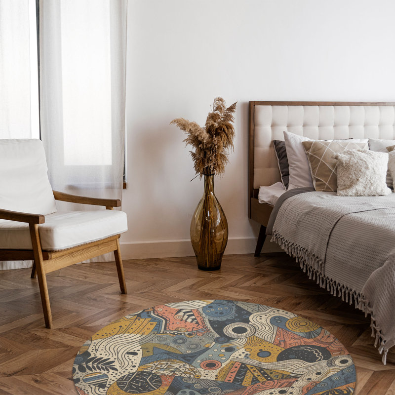 Tapis tressé Vivid Whirl, Rond 5 pi