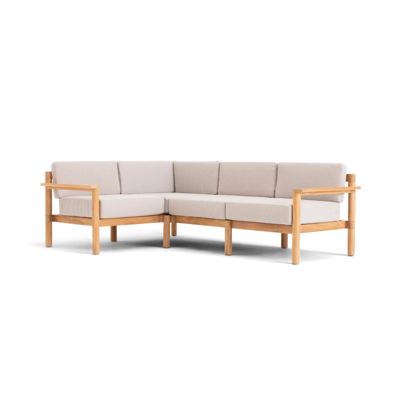 Haven 89.25'' Wide Patio Sectional with Sunbrella® Cushions, Sunbrella Ashe