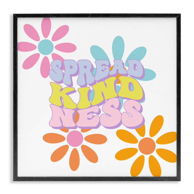 «Groovy Spread Kindness», estampe numérique, conception de Jesse Keith, Giclée encadrée noir minuit, H 12 po x l 12 po