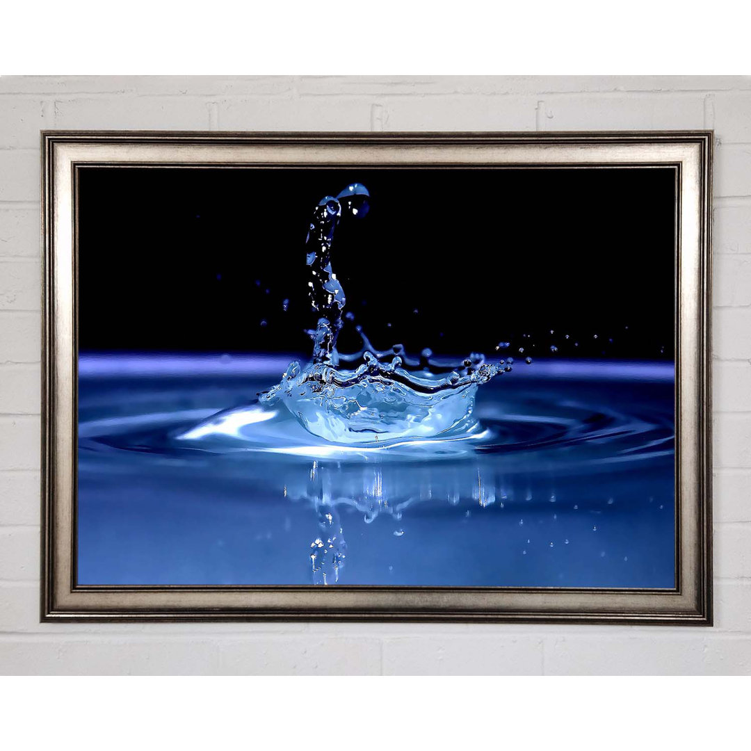 Water Splash Delight Blau Gerahmter Druck Wandkunst