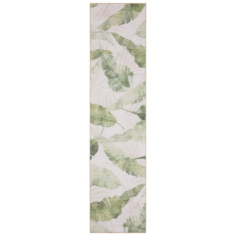 Tapis rectangulaire à motif antidérapant Desdemona, Tapis de couloir 2 pi x 8 pi