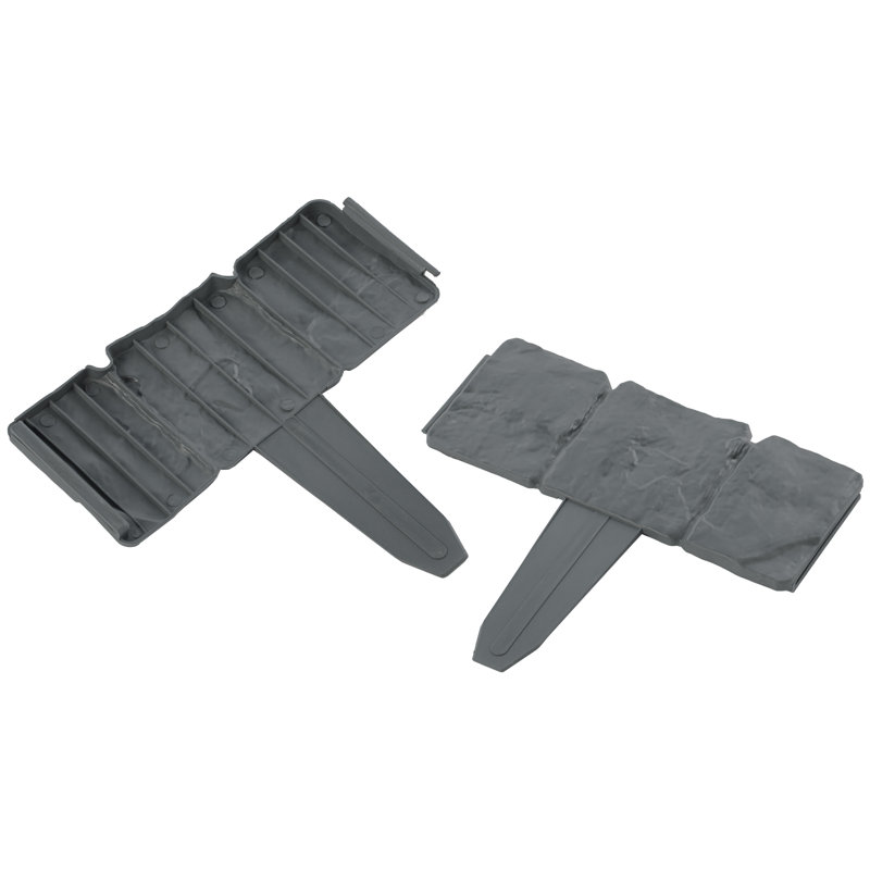 Gray Plastic Cobbled Stone Style Lawn Edging Set