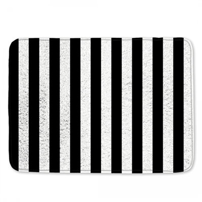 Black White Stripes Bath Mat