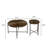 Radial Pattern 2-Piece Coffee And End Table Set – Waterproof MDF With PVC Cover, Distressed Cylindrical Design,  Metal Legs – Classic Rustic Charm-1414403614-1414403615