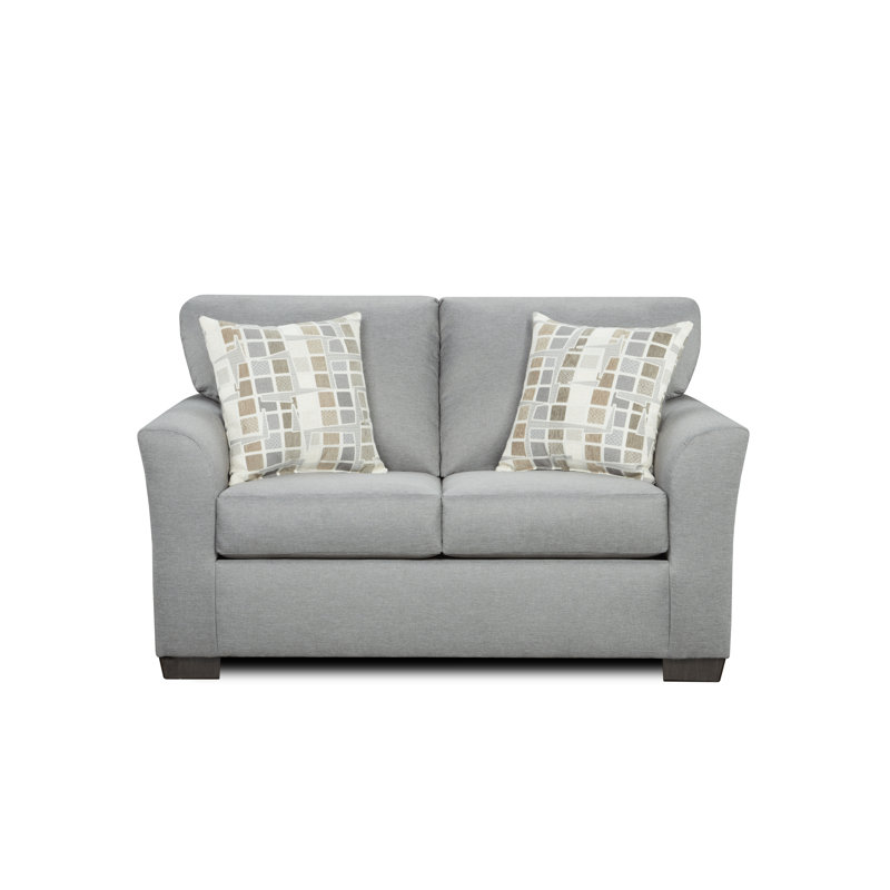 60" Flared Arm Loveseat with Reversible Cushions, Gray