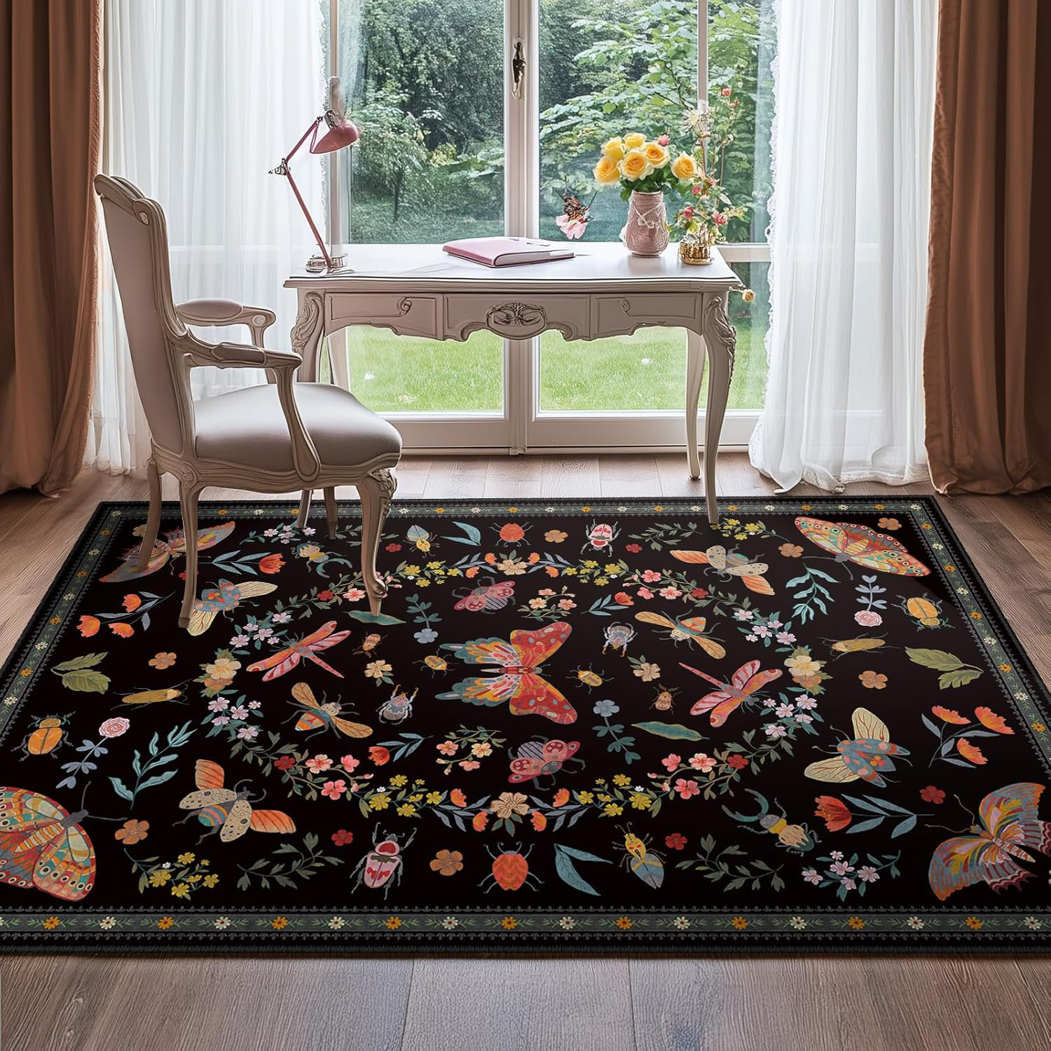 Rosalind Wheeler 5 Butterfly Area Rugs For Living Room Low Pile Print ...