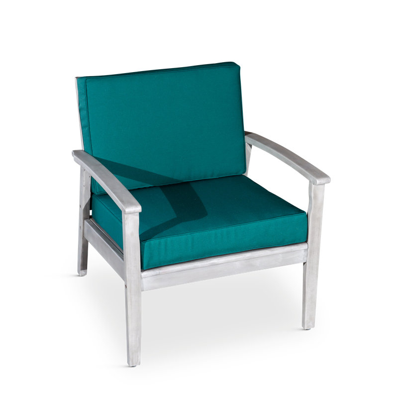 Chaise longue avec coussins moelleux Andrusia, Coussin vert foncé / finition gris argenté
