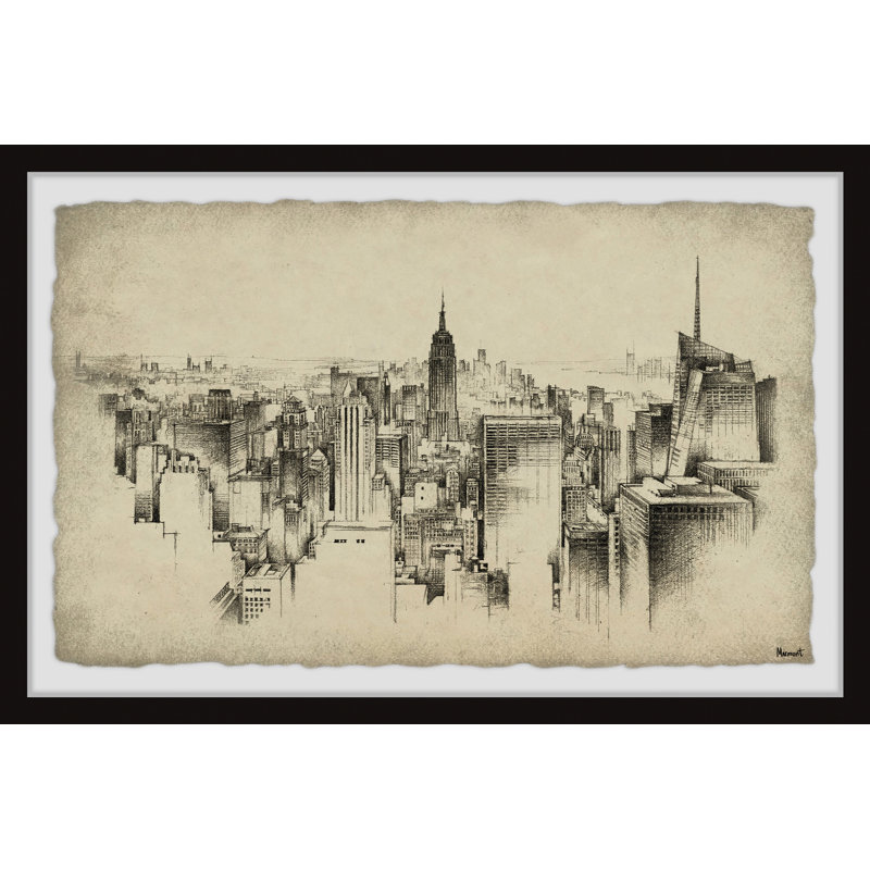 NY City Skyline - reproduction de cadre photo, H 20 po x l 30 po x P 1,5 po