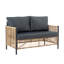 Ensemble de canapé d'extérieur en osier brun à 2 places avec coussin et table New Comming
