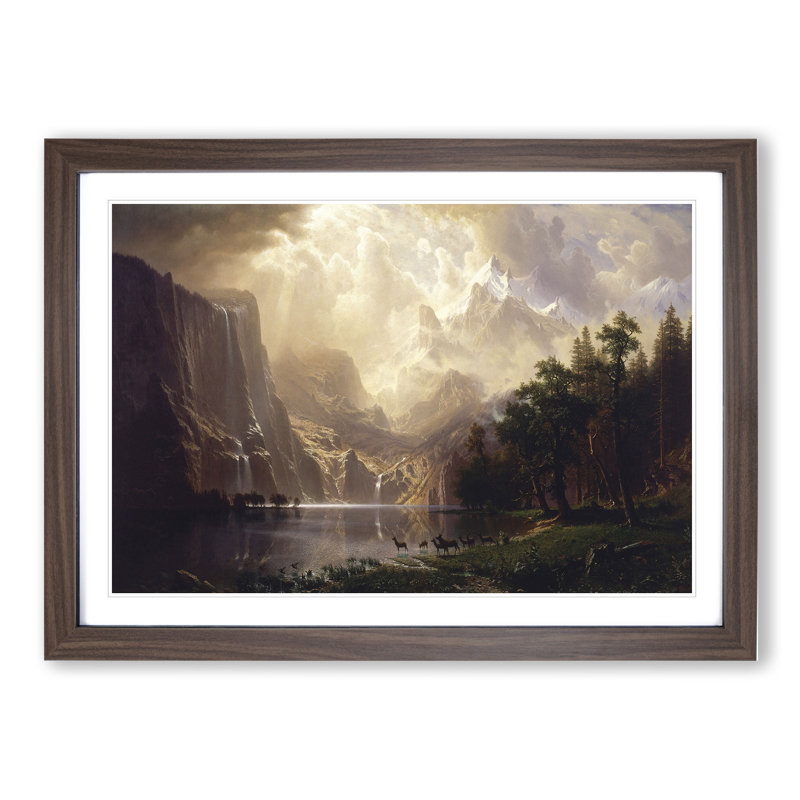 Among the Sierra Nevada by Albert Bierstadt - Picture Frame Graphic Art, Walnut Framed, 48cm H x 65cm W x 2cm D